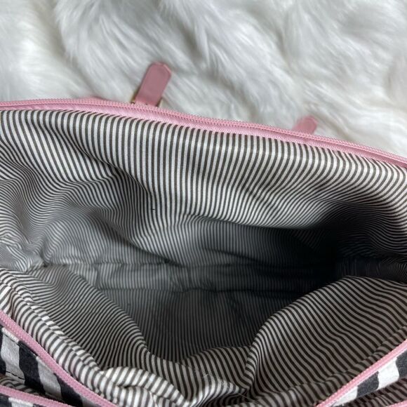 Lovevook laptop  shoulder bag Black & white stripes canvas,pink faux leather - Picture 9 of 13